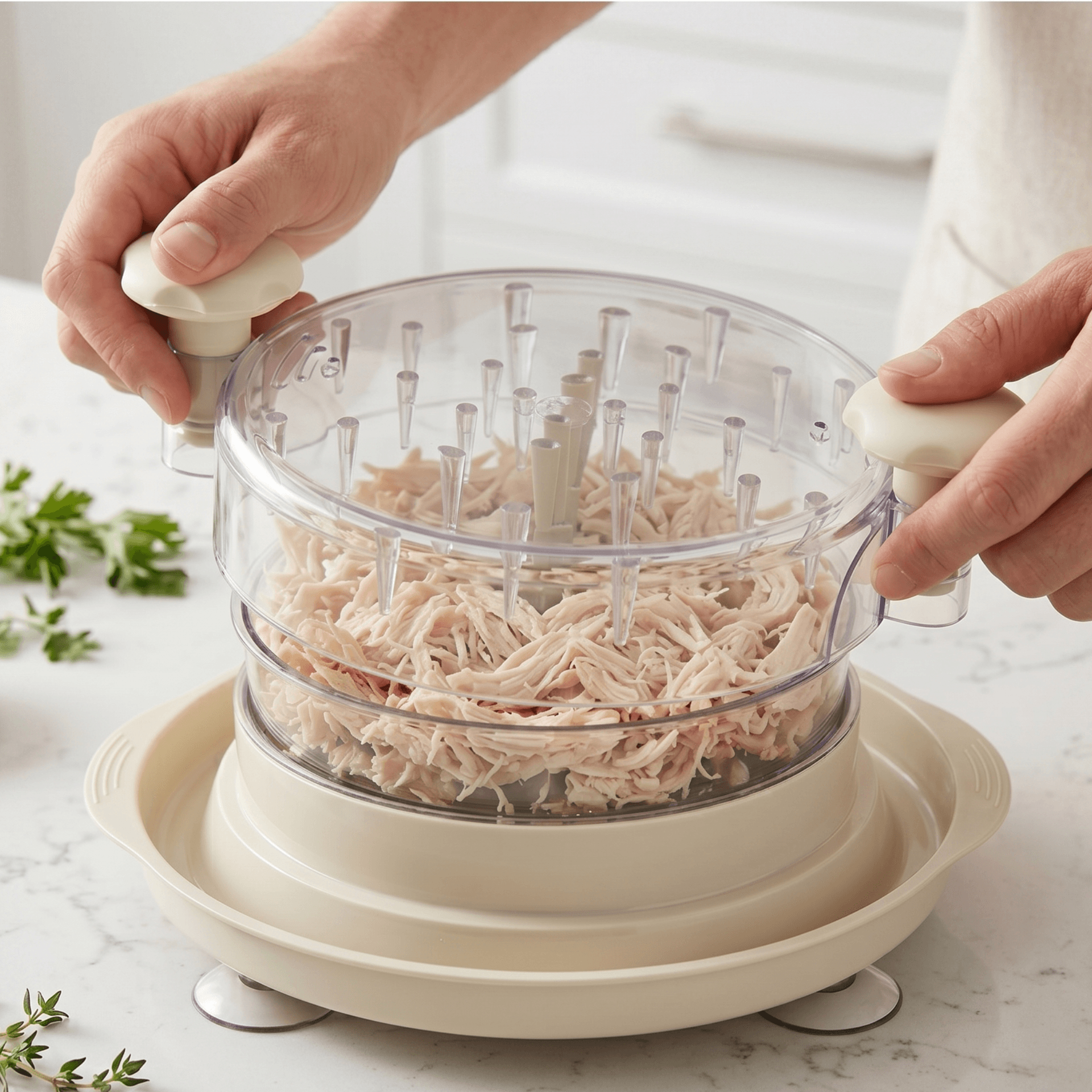 The 3-layer mechanism shreds food effortlessly